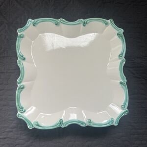 VTG The Haldon Group 1988 7pc Porcelain Square Scalloped 10.5” Dinner Plates Dec